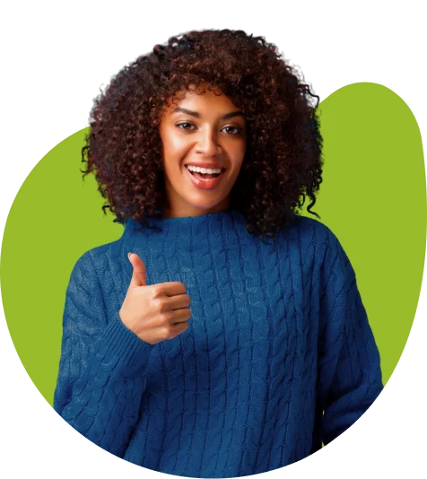 mulher fazendo sinal de positivo